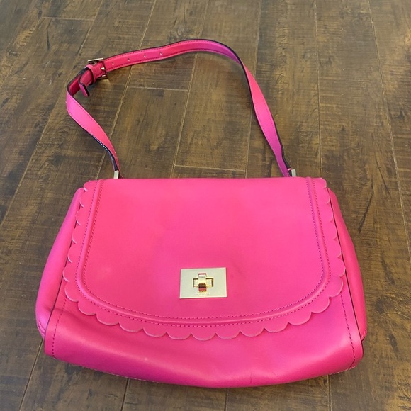 Kate Spade New York Jazmin Court Pink leather scalloped purse - Picture 2 of 14